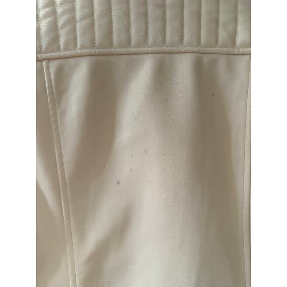 ZARA Moto Faux Leather Biker Jacket Off White S - Picture 4 of 9